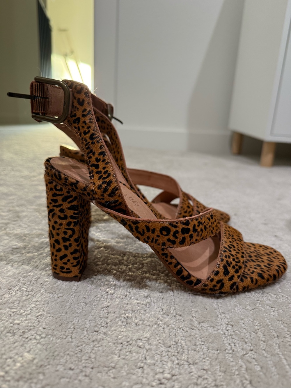 Madewell Leopard-Print Block Heel Sandals - Tan & Black